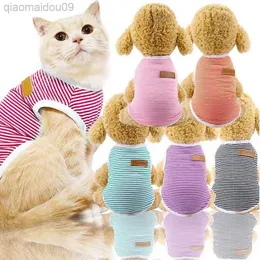 Cat Costumes Cute Stripe Cat Vest Shirt Classic Pet Clothes for Cats Ropa Para Gato Katten Kleding Kedi Giyim Cats Clothing for Pets Outfit AA230324