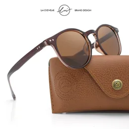 نظارة شمسية LM Retro Round Roundses Women Men Men Ultralight TR90 استقطاب للجنسين في ظلال القيادة عتيقة الشمس UV400 Gafas de Sol 230324