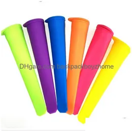 Ice Cream Tools Sile Hold Popsicle Mold Mticolor Er Sleeve 6Color Diy Popsicles Holders Kitchen Summer Children 1 5Om E2 Drop Delive Dhlcv