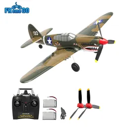 Elettrico/Aereo RC P-40 Aereo RC P40 Fighter 400mm Apertura alare 4CH Giroscopio a 6 assi One-Key U-Turn Acrobatico RTF Aereo RC Giocattoli da esterno 230324