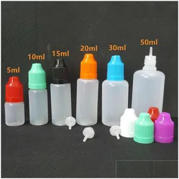 Handy-Displayschutzfolien, Plastikflaschen, 5 ml, 10 ml, 15 ml, 20 ml, 30 ml, 50 ml, leerer Pe-Soft-Nadeltropfer mit kindersicheren Kappen für E Ci Dhfyu