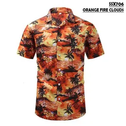 2023 sommartryckt skjorta herr fritidsskjortor kortärmad kubansk krage hawaiianskt mönster mode rekommenderas