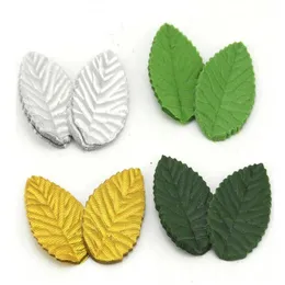 4 Color Green Leaves Artificial Flower For Wedding Decoration Garland Rose Leaf Foliage Decorative Craft Fake Flowers