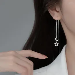 Kolczyki Dangle Fashion Koreańskie kolczyki dla kobiet gwiazdy księżyc ucha Linia frędzl