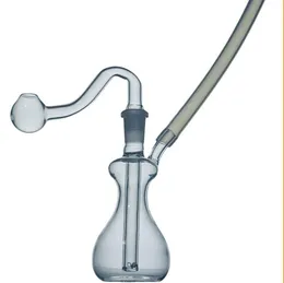 Mini cachimbo de óleo de vidro para cachimbo de água cachimbos de água com queimador masculino de 10mm bongs grossos de reciclagem para fumar