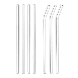 Clear Glass Drinking Straws Pipette 6.3 "7.1" 7.8 "För smoothies Cocktails Hälsosamma återanvändbara vänliga sugrör dricker