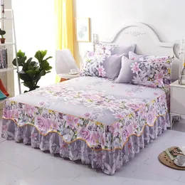 Madrass Pad 1st Bedstrålning Sexig blomma sängkläder för kingqueen storlek icke-halktäcke platt platta lakan 1.51,82 m säng mjuk hem sängkläder 230324