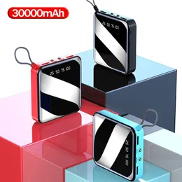 Mini-Powerbank, tragbares 10000-mAh-Ladegerät, Zwei-Wege-Schnellladung, externe Batterie, Digitalanzeige, Taschenlampe für iPhone Xiaomi