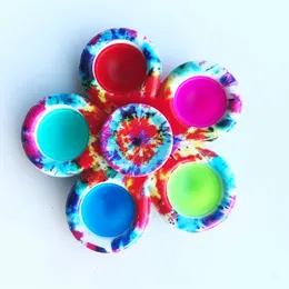 Renkli Push Bubble Fidget Toy Tay-Boya Popper Silikon Pop Kabarcık Duyusal Fidget Spinner Stres Rahatlatıcı Anti-Anksiyete Oyuncaklar Pop Paketleri