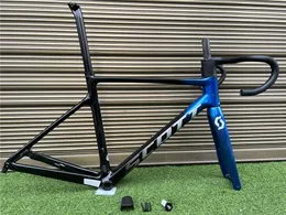 Addict RC Pro Disc Brake Carbon Road Frames Blue Black Bike Frame set Glossy Fork Seatpost Clamp Headset Handlebar