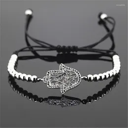 Charm armband 1pc anil arjandas män armband micro pave cz hamsa spacer flätning macrame bacelet mode för