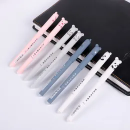 Jel Pens 40 PCS/SET KAWAII PIG BEAR FARE SİLİMLİ JEL PEN OFİS MALZEMELERİ KAT KANTALI HEDİYE 0.35mm Mavi Siyah Mürekkep Caneta 230324