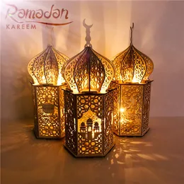 Decorative Objects Figurines Wooden Ornament Ramadan Decoration For Home Aid Eid Mubarak Ramadan Kareem Islamic Muslim Festival Party Decor 230324