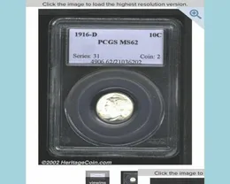 Arts And Crafts Us Coin 1916D Mercury 10C Craft Sier Coins Currency Senior Transparent Box Drop Delivery 2022 Home Garden Arts Cra1827378