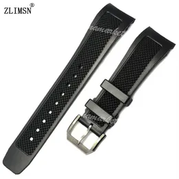 Diver Silicone Rubber Watch Bands 22mm for IWC MEN Black Strap & for IWC buckle ZLIMSN Brand272U