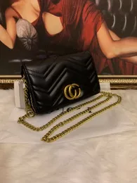 Toop Quality Fashion Women Påsar svarta handväskor plånböcker läderkedja påse crossbody axelväskor messenger tote baga handväska kosmetisk bagi 5 color