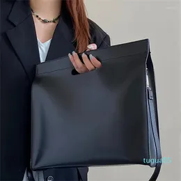 Shoulder Bags Pu Leather Messenger Bag For Women Commute Large Capacity Handbags Ladies Business Simple Female Briefcase Tot