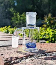 Blue 3 inch Glass Ash Catcher 14mm 90 Degree Mini Hookah Glass Bong Water Catchers Thick Pyrex Clear Bubbler