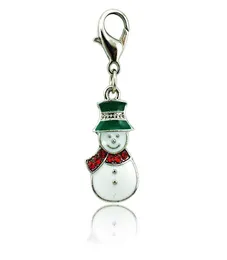 Ny mode Floating Christmas Charms Hummer Clasp Red Rhinestone Scarf Snowman Charms Diy Jewelry Making Accessories5415196