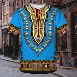Męskie koszulki Afrykańskie ubrania dla mężczyzn Dashiki T Shirt Tradycyjne zużycie Odzież Krótki rękaw Casual Retro Streetwear Vintage Etniczny styl 230324