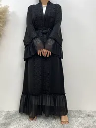 Ethnic Clothing Black Ramadan Eid Mubarak Niqab Robe Kimono Femme Musulmane Dubai Abaya Turkey Arabic Islam Abayas For Women Muslim Hijab Dress 230324