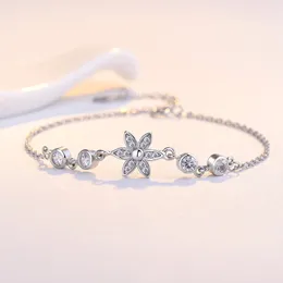 Bracelete de flores de cristal fresco projeto de minoridade de temperamento aluno pulseira insere tide líquido de aniversário vermelho presente