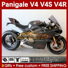 Motorcycle Fairings For DUCATI Street Fighter Panigale V 4 V4 S R V4S V4R 18-22 Bodywork 41No.33 V4-S V4-R 18 19 20 V-4S V-4R 2018 2019 2020 Injection Mold Body black stock