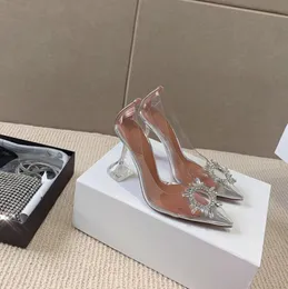 Designer Begum shoes crystal-embellished PVC slingback transluent pumps spool stiletto lady high heels women dress heels sandal party dress shoes size 35-42 02