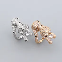 Stereo 3D Leopard Promise Rings Band Diamond Fine Jewelry Rings for Women Mens Engagement Sterling Silver Unique 18K Valentine's Day Set Gift Fashionable Unique