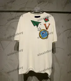 22SS Men Plus Tees Designers T Camisetas coloridas Bordadas tridimensionais Bordado curto Crew Crew Dreetwear preto Branco Xinxinbuy S-2xl