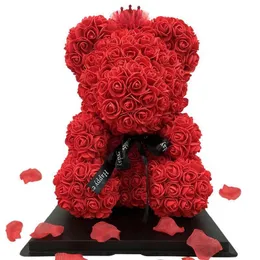 Dekorativa blommor kransar rose björn valentins dag tvålblomma simulering kreativ evig hugbear