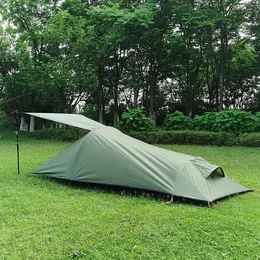 Tält och skyddsrum Ultralight Outdoor Camping Tält 1 Person Camping Tält Vattenbeständig Tält Luft Aluminium Support Portable Sleeping Bag Tent 230324