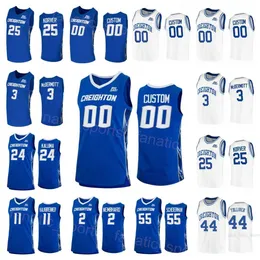 Creighton Bluejays College Koszulki Basketball 25 Kyle Korver 0 Marcus Foster 15 Martin Krampelj 3 Doug McDermott 35 Paul Silas Anthony Tolliver Sewing Nazwa niestandardowa