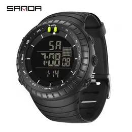 Relógios de pulso relógios masculinos Sanda Sport Outdoor Sport Military Digital Watch 50m Awatch de pulso à prova d'água para homens relógios Relogio Masculino 6071 230324