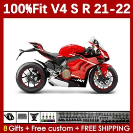 Motorcykelmässa för Ducati Street Fighter Panigale V 4 V4 S R V4S V4R 2018-2022 Kroppsarbete 167NO.0 V4-S V4-R 21 22 V-4S V-4R 2021 2022 Injektion Gjutning Kroppsglansig röd