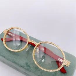 Akcesoria mody okulary przeciwsłoneczne miedziane inkrustowane okulary cyrkonowe spersonalizowane drewniane drewniane ramy nóg europejskie i amerykańskie okular