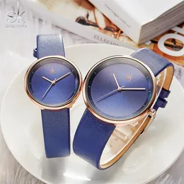 Shengke 2019 Brand Quartz Couple Watch Set Leather Watches For Lovers Men And Women Watches Set Relojes Parejas305J