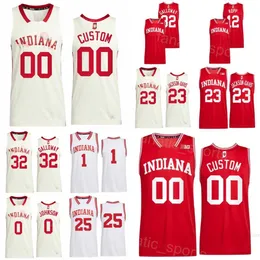 College Indiana Hoosiers Maglie da basket 23 Trayce Jackson-Davis 1 Jalen Hood-Schifino 0 Xavier Johnson 25 Race Thompson 12 Miller Kopp Trey Galloway University