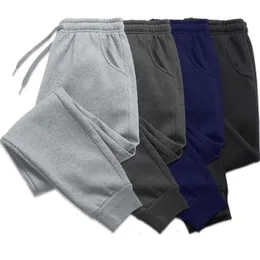 Herrbyxor män kvinnor lång höst och vinter casual fleece sweatpants mjuk sport jogging 5 färger 230324