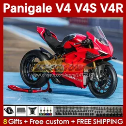 Motorcykelmässa för Ducati Street Fighter Panigale V 4 V4 S R V4S V4R 18-22 Kroppsarbete 41no.14 V4-S V4-R 18 19 20 V-4S V-4R 2018 2019 2020 Injektion Mold Body Light Red