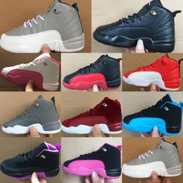 12s Kids Shoes 12 Basketball Toddler Sneakers designer ragazzi ragazze Athletic Outdoor Retro Youth Infants Black Trainers Deadly Pink Red Kid scarpa bambini