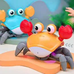 Electric/RC Animals Crawling Crab Baby Toys with Music LED Light Up Musical Toys Electronic Educational Toddler Moving Toy for Kids Birthday Gift 230325