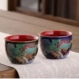 Ceramic Enamel Dragon Tea Cup Household Enamel Craftsmanship Teacup Personal Single Cup Boutique Tea Set Accessories