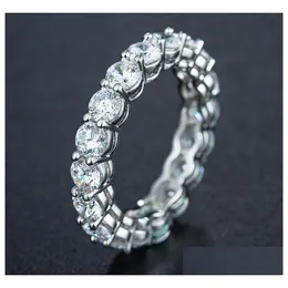 Jewelry Size 510 Luxury Round Cut Fl White Topaz Cz Diamond 925 Sterling Sier Women Cute Finger Band Ring For Lovers Gift Dr Dhyvx