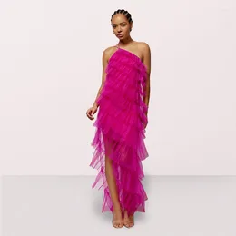 Casual klänningar 2023 Kvinnor Mesh Wholesale Latin Dance Long Swing Sexig rygglös golvlängd klänning