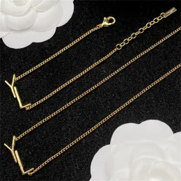 Womens Luxurys Designer Gold Bracelets Necklaces Set Pendant Chains Necklaces Jewelry Ladies Letter Y Mens Bracelet Chain Necklace 2303255BF