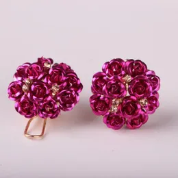 스터드 귀걸이 Utrend Jewery Rose Flower for Women 멀티 컬러 웨딩 주얼리 신부 들러리 선물 Bijouterie Boucle D 'Oreille