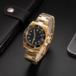 relógio de ouro original Swiss Mechanical Ceramic Luxury Watches Green Dial Automático 40mm Aço inoxidável Fivela deslizante Sapphire Super Luminous Montre de Luxe Presentes