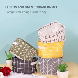 Storage Boxes Bins Linen Desktop Storage Basket Sundries Toy Storage Box Organizer Cosmetic Book Organizer Home Office Stationery Container Basket P230324