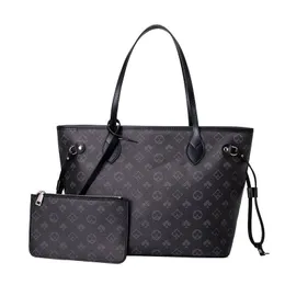 Top 2pcs/set High Qulity Classic Luxurys Bags Womens Handbags Flower Ladies Composite Tote PU Leather Shoulder Bag shopping bags 666